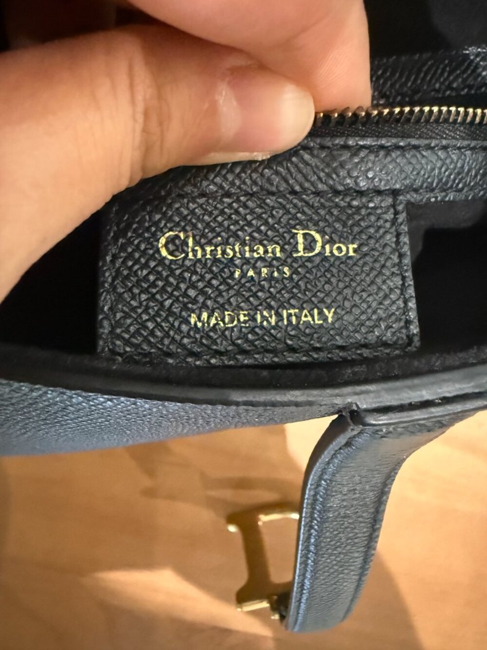 Dior Grained Calfskin Saddle Bag Black Medium - Picture 12 of 14